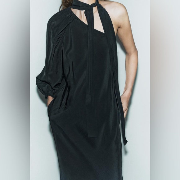 ZARA STUDIO One Shoulder Limited Edition MIDI Dress XS TAGS ATTACHED COCKTAIL - Picture 7 of 15